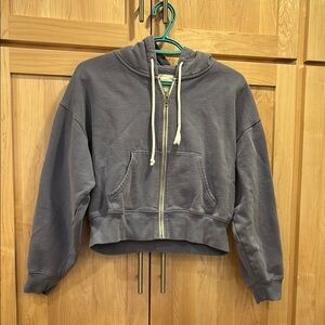 American Eagle Outfitters Blue/Gray Cropped Zip up